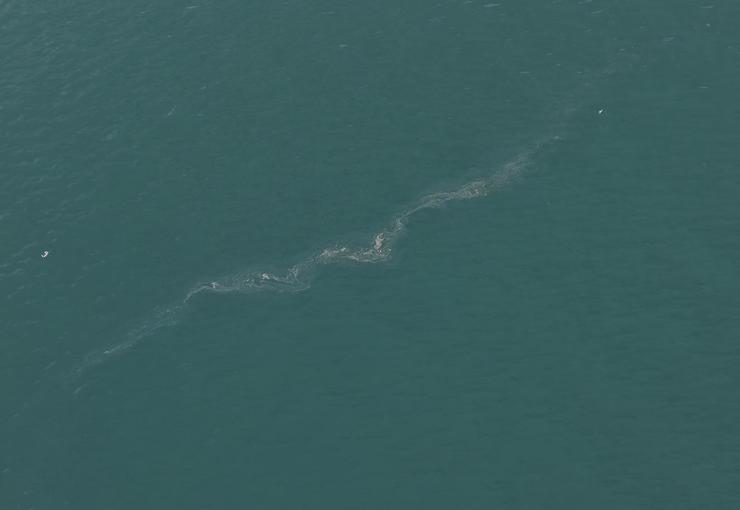 İzmir Büyükşehir Belediyesi’nin dron destekli rutin taramalarında, İzmir Körfezi’nde Karşıyaka