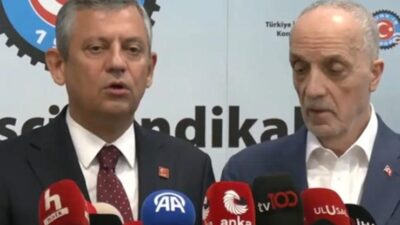CHP Genel Başkanı Özgür Özel, Türk-İş Genel Başkanı Ergün Atalay'ı