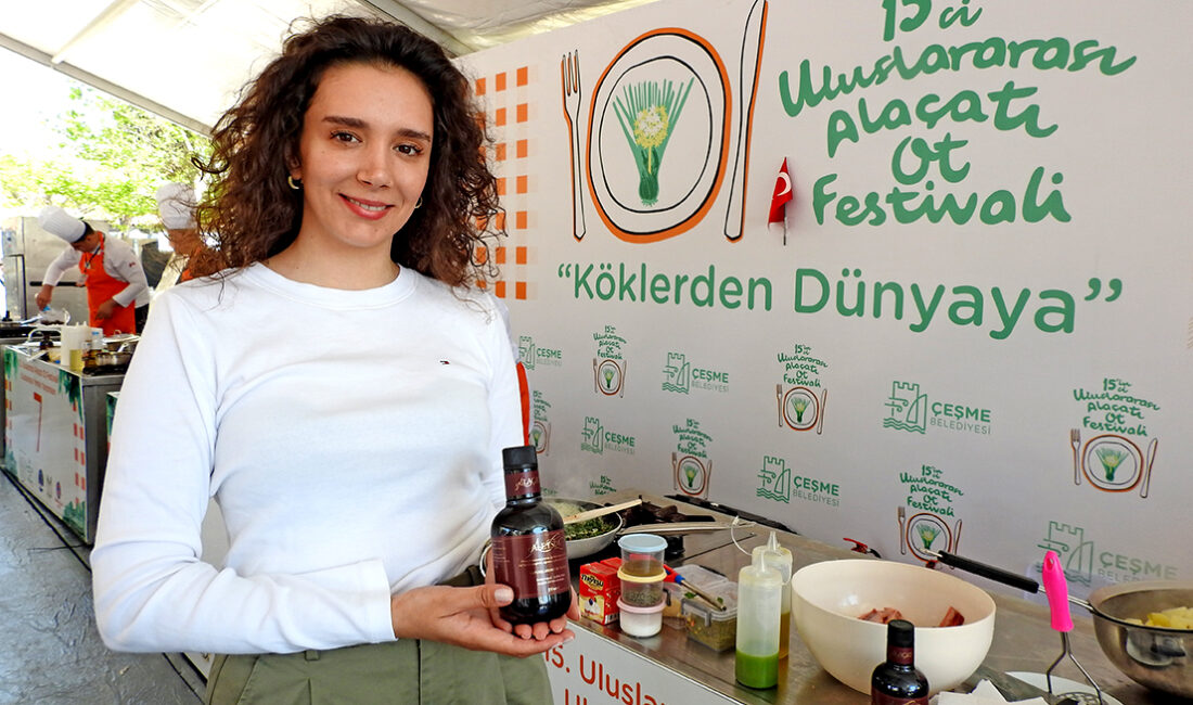 Alaçatı’da kendi zeytinliklerinden elde ettiği zeytinyağını “Aleysim” markasıyla tüketicilerle buluşturan