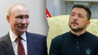 Ukrayna Devlet Başkanı Volodimir Zelenski, Rusya Devlet Başkanı Vladimir Putin'in,