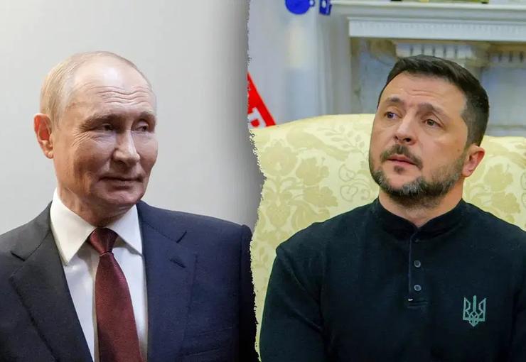 Ukrayna Devlet Başkanı Volodimir Zelenski, Rusya Devlet Başkanı Vladimir Putin'in,