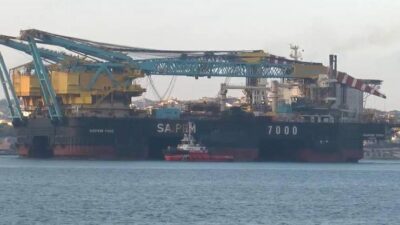 Doğal gaz boru hattı döşeme çalışmalarında kullanılan dünyanın 3'ncü büyük