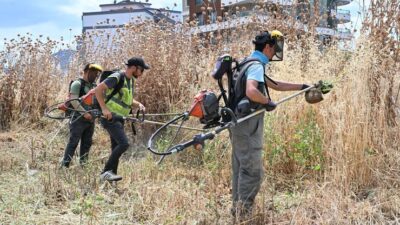 Manisa Büyükşehir Belediyesi, kent genelinde yürüttüğü yabani ot temizliği çalışmalarıyla