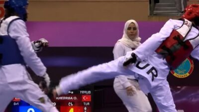 İzmir Büyükşehir Belediyesi Spor Kulübü’nün milli tekvandocuları Kaan Yelaldı ve