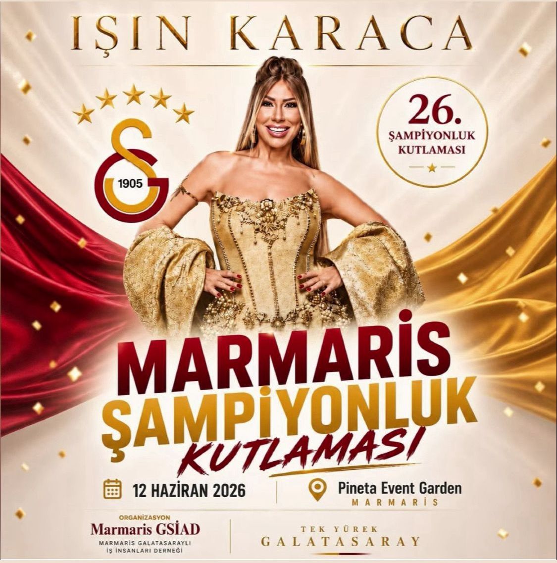 Süper ligde 26. Şampiyonluğu yaşayan Galatasaray’da kutlama, bu kez Marmaris’te.