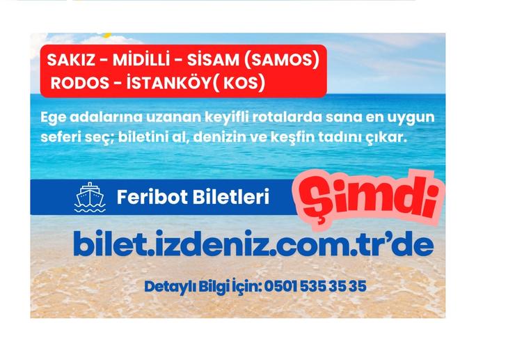 İzmir Büyükşehir Belediyesi iştiraki İZDENİZ, Sakız, Midilli, Sisam (Samos), İstanköy