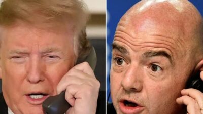 ABD Başkanı Donald Trump'ın, FIFA Başkanı Gianni Infantino ile görüşerek