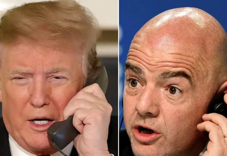 ABD Başkanı Donald Trump'ın, FIFA Başkanı Gianni Infantino ile görüşerek