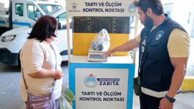 Konak Belediyesi Zabıta Müdürlüğünün pazar yerlerinde hizmet veren “Tartı ve