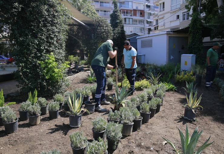 Konak Belediyesi’nin ilçe genelindeki park ve yeşil alanlarda tam gaz