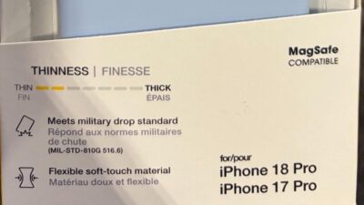 Bir kılıf üreticisinin mağazaya koyduğu ambalaj, iPhone 18 Pro kılıflarının
