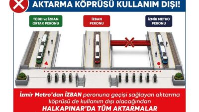 Mürselpaşa Karayolu Alt Geçidi çalışmaları kapsamında Halkapınar İstasyonu’nda 17 Ağustos’tan