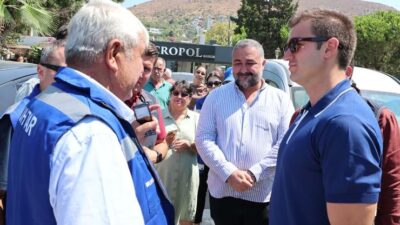 Bodrum Belediye Başkanı Tamer Mandalinci, mahallelerin ihtiyaçlarını yerinde tespit etmek