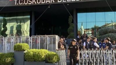 Üsküdar Belediyesi’nde başkanvekilliği seçimi için belediye binası çevresinde yoğun güvenlik