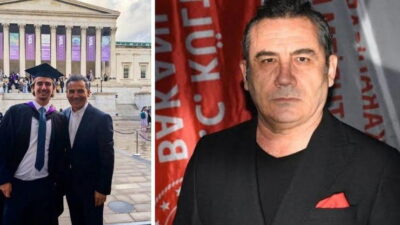 Ünlü şarkıcı Ferhat Göçer, oğlu Can Göçer'in üniversite mezuniyet törenine
