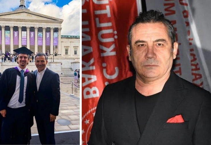 Ünlü şarkıcı Ferhat Göçer, oğlu Can Göçer'in üniversite mezuniyet törenine