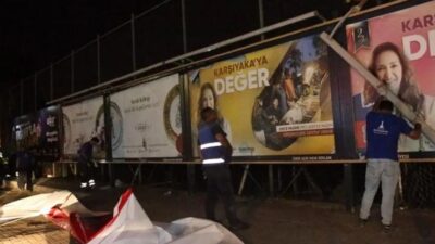 Büyükşehir Belediyesi ile Karşıyaka Belediyesi arasında billboard krizi patlak verdi;