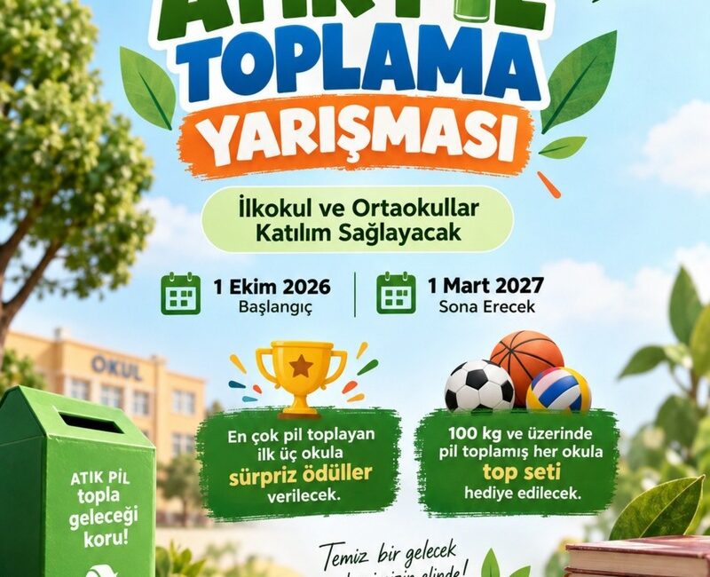 Menderes Belediyesi İlkokul ve ortaokullarda atık pil toplama yarışması düzenleyecek.