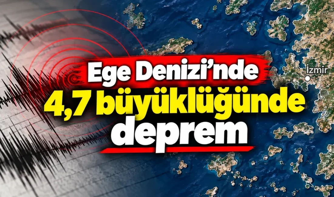 AFAD verilerine göre Ege Denizi'nde saat 13.44'te 4,7 büyüklüğünde deprem