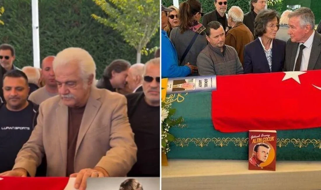 Yeşilçam'ın usta oyuncusu Göksel Arsoy'un cenaze törenine katılan Serdar Gökhan,